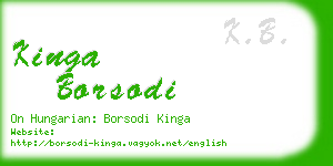 kinga borsodi business card